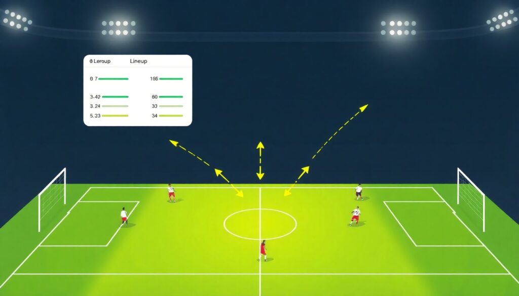 Свежие перемены в составах перед выходом на поле - иллюстрация