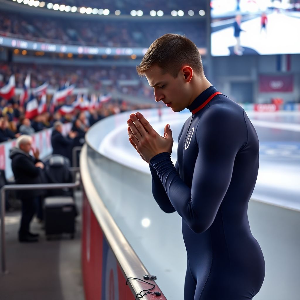 Русский шорт-трекист на Олимпиаде-2026: молитва, падение и дисквалификация